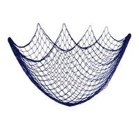 Rete da pesca Decorazione da parete Rete da pesca a tema da spiaggia Appeso a parete per la parete della festa Decorazione domestica di nozze Decorazione fotografica, 150 cm × 200 cm(A-Blu)