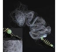 Rete da pesca leggera a molla in rame con perline luminose, ideale per la pesca delle banche, facile da usare e trasportare, adatta per la cattura di vari piccoli pesci (8 maglie)