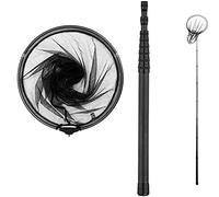 Rete da pesca lunga con manico telescopico, in fibra di carbonio, guadino portatile con manico lungo, attrezzatura da pesca da 3,4 m, rete rivestita in gomma, può contenere fino a 9 kg