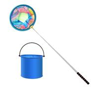 Rete da pesca per bambini, strumento di cattura estensibile con secchi pieghevoli, attrezzatura per esplorare la natura all'aperto per viaggi, piscina, campeggio, picnic, feste in cortile, giocattolo