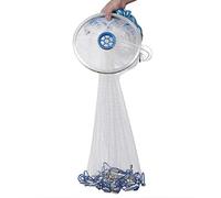 Rete da pesca portatile durevole da lancio a mano, rete da pesca, accessorio per trappola, rete in nylon ponderata in acciaio per fiumi, laghi, mari poco profondi, oceani, (3.pz)