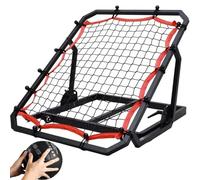 Rete da rimbalzo con ruote per allenamento di pallacanestro e calcio, regolabile a 180° per esercitazioni di passaggio, rimbalzo, tiro e rimbalzo