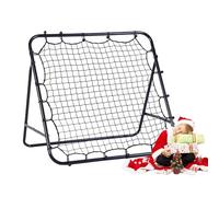 Rete da rimbalzo per allenamento calcistico, obiettivo per bambini, attrezzatura didattica regolabile e portatile, 62 x 62 cm (nero brillante, 62 x 62 x 50)