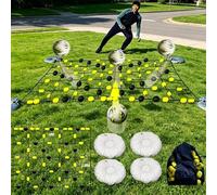 Rete da rimbalzo per allenamento da calcio, per deflessione del portiere, include 4 sacche d'acqua e custodia, migliora il tempo di reazione e il controllo della palla