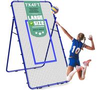 Rete da rimbalzo per pallavolo, regolabile e portatile, 2,8 x 1,2 m, attrezzatura per allenamento da calcio, bersaglio per calcio per bambini e adulti, per insegnare e fare pratica