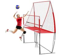Rete di allenamento per pallavolo, Stop That Ball, rete di allenamento per pallavolo, set da pallavolo, per casa, palestra, scuola, parco giochi e altre attività all'aperto (rosso)