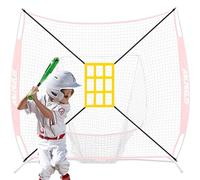 Rete di allenamento softball da baseball - Grande rete per pitching, battitore, campo | Attrezzatura da pratica da baseball pieghevole per giovani e adulti, cattura la