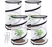 Rete di copertura per piante traspirante con cerniera superiore e supporto in filo di acciaio per proteggere ortaggi, frutta, fiori ed erbe aromatiche (4 pezzi)