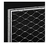 Rete di Corda in Acciaio Inossidabile 304，Maglia Tessuta Metallica di Resistenza All'urto，Rete Anticaduta Recinto Flessibile Maglia Cavo，per Gatti e Reti da Giardino(L2xW4m/L6.56xW13.12ft)