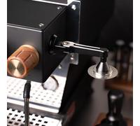 Rete di distribuzione dell'acqua secondaria con staffa per macchina da caffè, supporto in lega di alluminio per caffettiera italiana, design salvaspazio (nero)