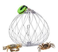 Rete di granchio in filo di acciaio - Strumento per catturare granchi, cestino di pesce in acciaio inossidabile con apertura e chiusura automatiche | Rete da portatile per granchi, lang