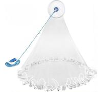 Rete di lancio per la pesca,Rete da Pesca Rezzaglio da Pesca,diametro 2,4 m,monofilamento a mano,reti da colata d'acqua dolce,per acqua salata e acqua salata