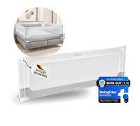 Rete di protezione contro le cadute del letto, 200 cm [1 lato] - Rete di protezione per letto a doghe e letto a molle - protezione per il letto dei genitori e per lettino, per bambini, grigio (grigio