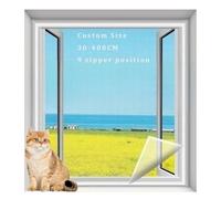 Rete di protezione per finestre per gatti, rete isolante resistente agli strappi, rete per finestra per tenere lontani gli insetti, rete autoadesiva con cerniera, dimensioni personalizzate