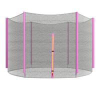 Rete di Protezione per Trampolini a 6 Pali con Ingresso con Cerniera Ø305x180 cm in PE Nero e Rosa