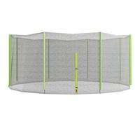 Rete di Protezione per Trampolini a 8 Pali con Ingresso con Cerniera Ø366x180 cm in PE Nero e Verde