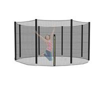 Rete di ricambio netta di sicurezza per trampolino Ø 244 305 366 427 cm, trampolino da giardino Rete sostitutiva per canne da 6/8, esterna netta,Nero,396 CM（13FT）~8 stangen