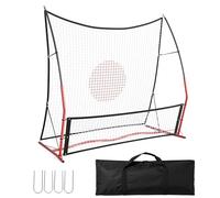 Rete di rimbalzo da calcio 2 in 1, Soccer Rebounder, 1,8 x 1,8 m, piccola e 1,8 m x 3,6 m, grande rete di rimbalzo per Teamvolley Passing, allenamento da solista, Ink. Borsa per il trasporto e 4