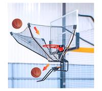 Rete di ritorno da basket sospesa, attacco per rimbalzo per allenatore di tiro in lega di alluminio portatile, per campo da gioco/cortile/all'aperto, con scivolo di ritorno rotante