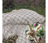 Rete di sicurezza in iuta naturale per camion, rimorchi, balconi, protezione anticaduta per bambini e gatti, varie dimensioni, per soffitte, case sull'albero, parchi giochi, maglia spessa (1 m x 8 m)