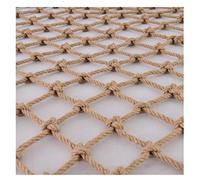 Rete di sicurezza per arrampicata in corda di canapa resistente per bambini, resistente, altalena per parco giochi, recinzione per piante, spessore 4 mm, 1 x 2 m, sicuro gioco all'aperto e protezione