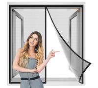 Rete di sicurezza per finestre 90x225 cm, dimensioni personalizzate per schermi per gatti, zanzariera anti zanzara, protezione schermo con cerniera Nero, Rinforzata