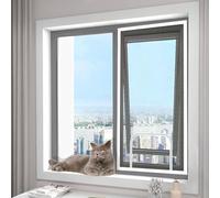 Rete di sicurezza per gatti con cerniera, autoadesiva, con cerniera, protezione anti zanzare per gatti, protezione per finestre per animali domestici, soluzione di sicurezza per animali domestici