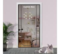 Rete di sicurezza per gatti di dimensioni personalizzate, autoadesiva, con doppia cerniera, barriera a rete anti-mosche, impedisce ai gatti di fuggire (larghezza x altezza): 130 x 220 cm