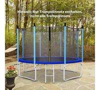 Rete di sicurezza per trampolino, con 10 corde, 6 cinghie, PE, altezza 180 cm, cerniera a doppia apertura, clip protettive, rete sostitutiva per trampolino da giardino Particolarità:Altezza 180 cm per