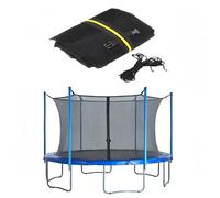Rete di sicurezza per trampolino da giardino 244/305/366/427 cm - Recinzione di ricambio con cerniera e fibbie, altezza 170 cm, adatta per 6/8 pali durevole trampolino rete di sicurezza.