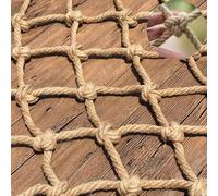 Rete di sicurezza - Rete di iuta per recinzione in canapa per giardino, balcone e scale, protezione anticaduta e decorazione per interni/esterni (5 m x 8 m) - durevole e versatile