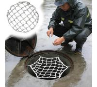 Rete di Sicurezza Rotonda per tombini, Resistente alle intemperie, per Esterni, per prevenire Le Cadute (Diametro 51 cm).