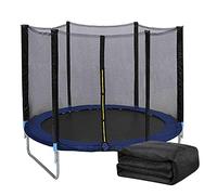 Rete di sicurezza rotonda per trampolini da 1,5 m a 4,9 m, traspirante, con ingresso con cerniera, adatta per 6 pali trampolino, copertura di sicurezza per attività ricreative all'aperto