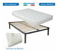 Rete e Materasso piazza e mezza waterfoam 120x190 + cuscino set letto completo