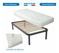 Rete e Materasso singolo waterfoam 80x190 + cuscino memory set letto completo