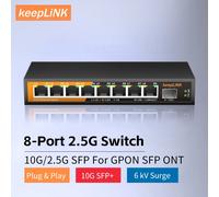 Rete Ethernet KeepLiNK a 8 porte da 2,5 Gbps con plug and play non gestito SFP+ da 1-10 Gb