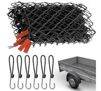 Rete Fermacarico, Rete per Rimorchio Elastica1.5m x 2.2m, Rete di Copertura per Rimorchio, Rete per Rimorchi a Maglia Fine con Ganci, Rete per Rimorchi con Gomma di Tensione, Sicurezza Carico, Nero