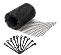 Rete filtrante in plastica per grondaie, larghezza 16 cm, lunghezza 300 cm, con ganci per evitare intasamenti e garantire un flusso d'acqua regolare nelle grondaie, nero (B)