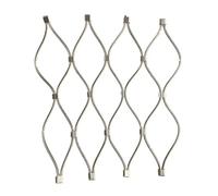 Rete flessibile in corda di acciaio inossidabile personalizzabile,Rete di funi metalliche,per il confine del campo da calcio della fattoria del giardino, gabbia dello zoo(Silver-3mm,2x6m)