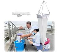 Rete for plancton di grado di ricerca con corda, rete for raccolta di organismi acquatici d'acqua dolce e marina da 125/200 maglie, for il campionamento di fitoplancton e zooplancton,(25#/200 mesh)