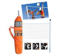 Rete Impermeabile Portatile per Beach Volley 6x0,60m con Paletti in Metallo Bianca