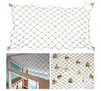 Rete in corda di canapa di iuta 8 mm, supporto sicuro per arrampicata per balcone e ringhiera, protegge da interni ed esterni, recinzione isolata, 1 x 6,5 m