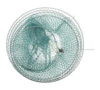 Rete in Ferro e Polietilene Verde da Pesca Pieghevole per Pesci e Granchi | Design Compatto, Maglia Ottimale, Uso All'aperto, Adatta a Esperti e Principianti