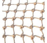 Rete in iuta naturale, rete da arrampicata di sicurezza con design a doppio anello per case sugli alberi, balconi e scale, misura regolabile (8 mm x 2 m), ecologica
