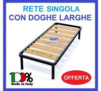 RETE LETTO ORTOPEDICA IN DOGHE LARGHE SINGOLA A UNA 1 PIAZZA 80X190 MATERASSO