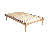 Rete letto ortopedica piazza e mezza 120x190 completamente in legno di faggio naturale con doghe flessibili e regolatori di portanza