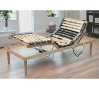 Rete Letto Singolo Damiana, Rete a doghe in Legno con Motore, 100% Made in Italy, Rete Ortopedica reclinabile motorizzata, Cm 80x190h 34