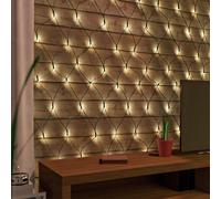 Rete luminosa 100 LED bianco caldo interno ed esterno cavo verde a batteria t...