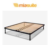 RETE MATRIMONIALE 2 PIAZZE 160X190 CM FERRO E DOGHE FAGGIO ORTOPEDICA