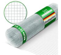 Rete metallica a maglia fine - Larghezza maglie 6,3 mm - zincato - 50 cm altezza x 10 m di lunghezza - rotolo extra lungo - rete metallica come filo per voliera, filo di coniglio, griglia per arvicole